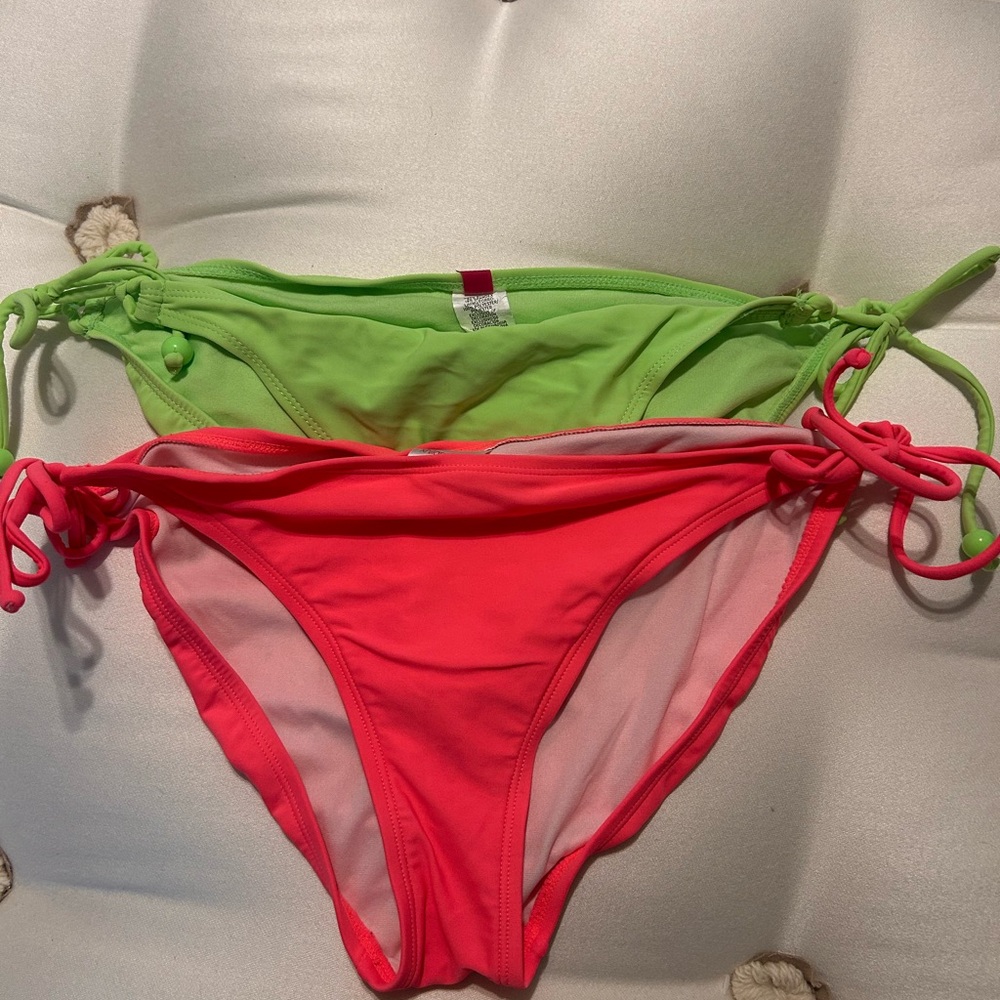 Xhilaration Neon Green and Pink Bikini Bottoms